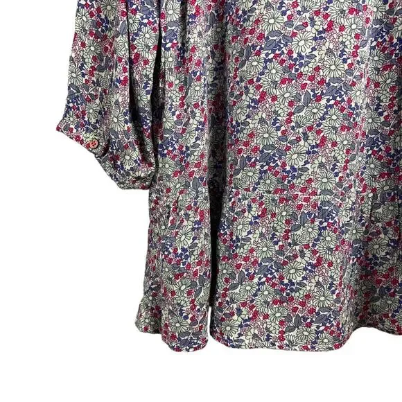 Vintage X America Elsie Women Medium Top Blouse Ditsy Floral Peplum Boho Spring - Picture 11 of 16